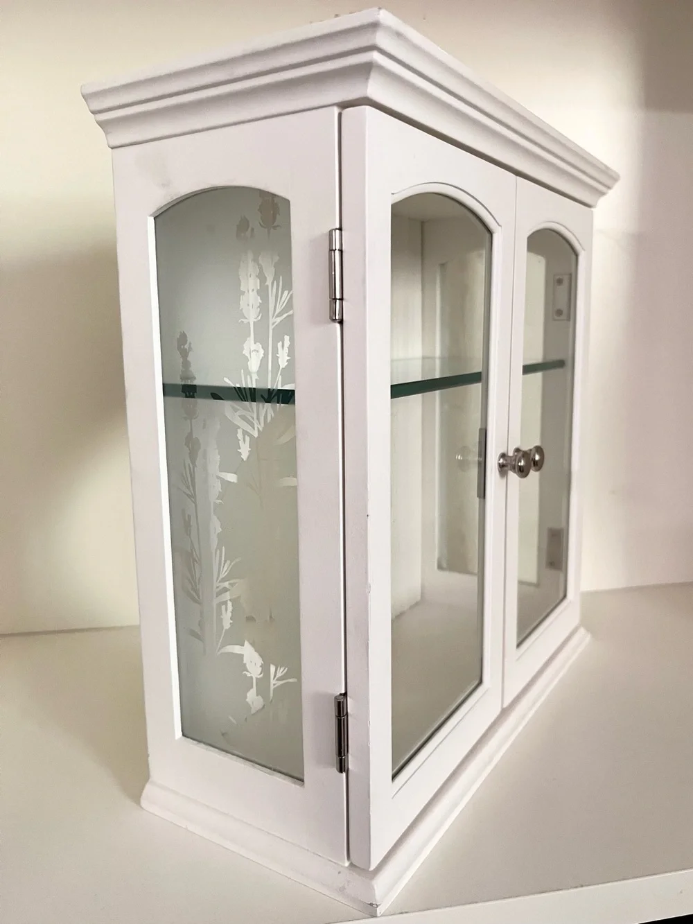 Glass wood cabinet